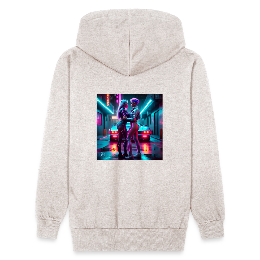 Cyber girls hoodie - heather oatmeal